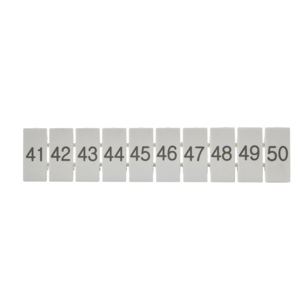 ZB5(41-50)  | Маркировка верхняя горизонтальная для клемм 2.5 кв.мм, 41-50 (1 лист = 10 шт.), Clims 