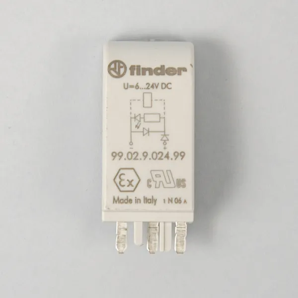 9902902499 | Зеленый LED + диод (+ A1); 6...24В DC, Finder