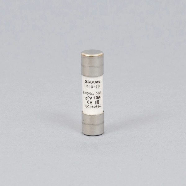SV1038H-10 | Плавкая вставка 10 А, gPV, 10х38 мм, 1000 B DC, Sinvel 