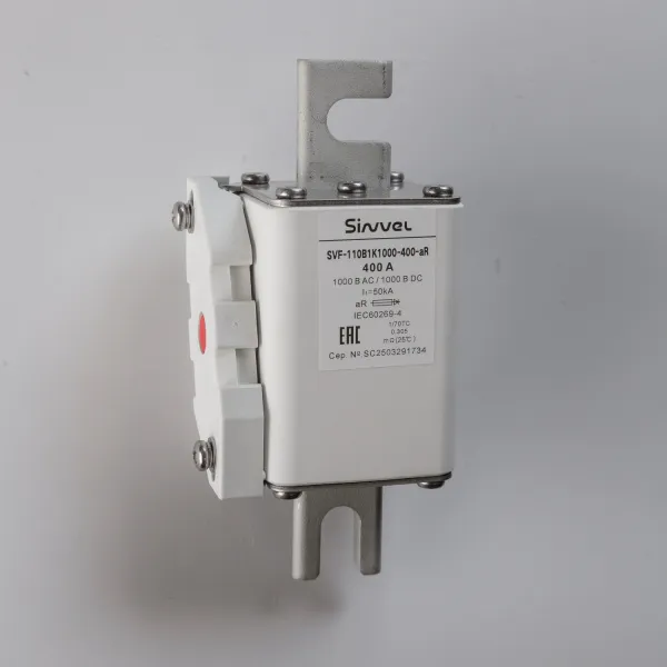 SVF-110B1K1000-400-aR | Предохранитель, 400 А, 1000 В DC / 1000 В AC, aR, ножи под болт, габ 1, монт расст 110 мм, Sinvel 