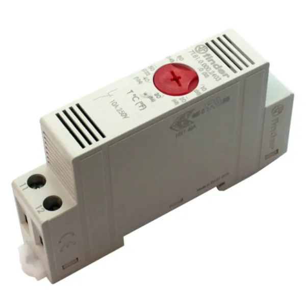 Термостат модульный +0…+60°C, 1 НЗ, 10А, 250В АС-1