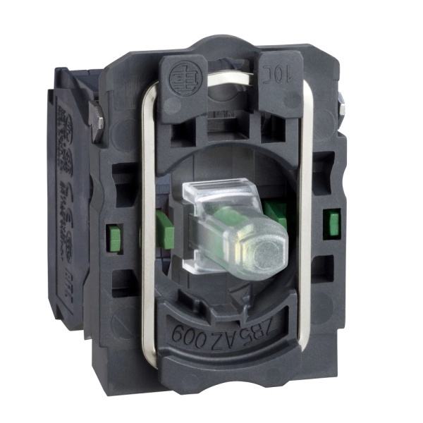 ZB5AW0M33 | Корпус кнопки с подсветкой, 230В AC, зелёная, 2НО, Schneider Electric