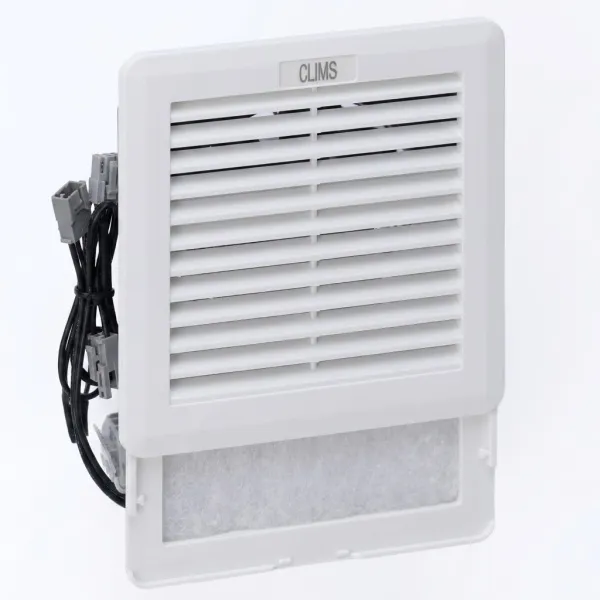 Вентилятор с фильтром 96 м3/ч, 230В AC, Slide 150х150мм, вырез 125x125мм, RAL7035