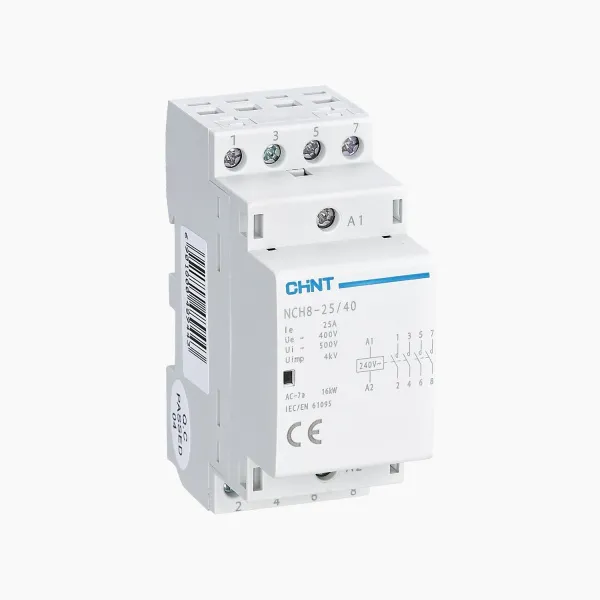 256090 | Контактор модульный NCH8-25/40 25А 4НО AC 24В, 50Гц, Chint