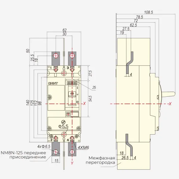 ch271884 | Выключатель-разъединитель NM8NSD-125 DC 2P, Chint