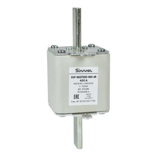 SVF-NH2T690-400-aR | Предохранитель, 400 А, 690 В AС, aR, габарит 2, ножи, Sinvel 