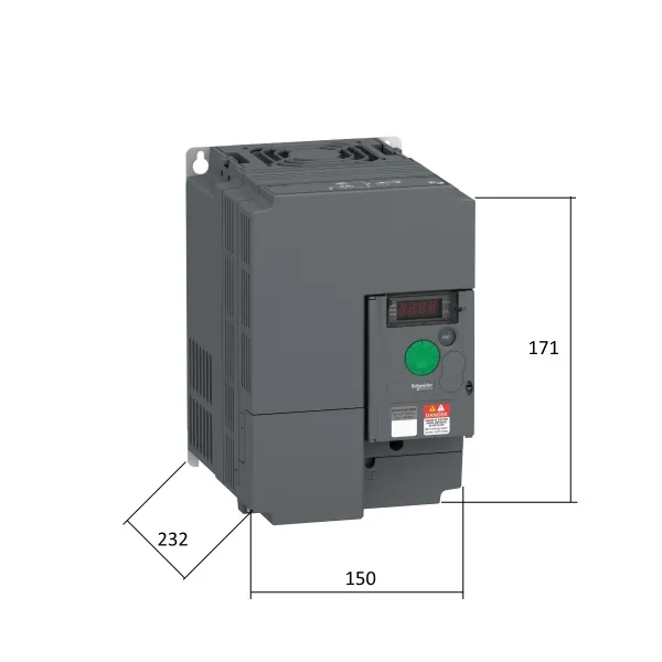 ATV310HU75N4E | Преобразователь частоты, серия ATV310, 7,5 кВт, 17 А, перегрузка 150 %, 380 В, Schneider Electric