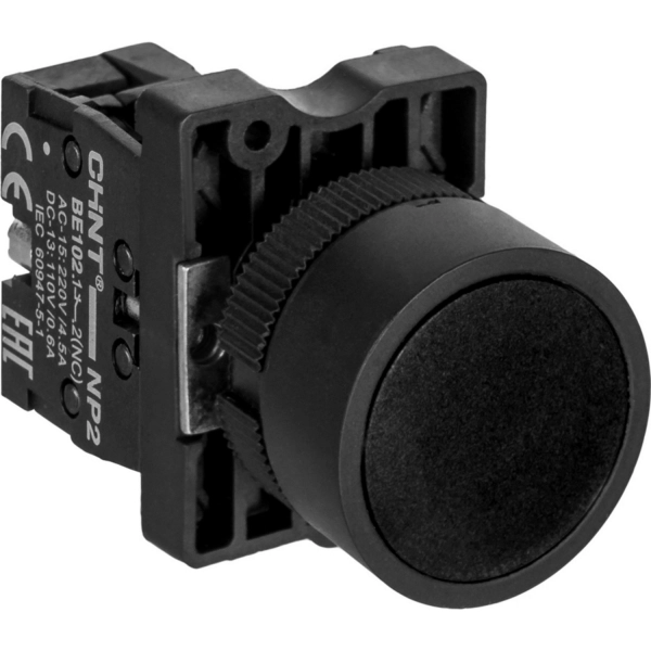 573917 | Кнопка NP2-EA22 чёрная 1НЗ, IP40 пластик, Chint