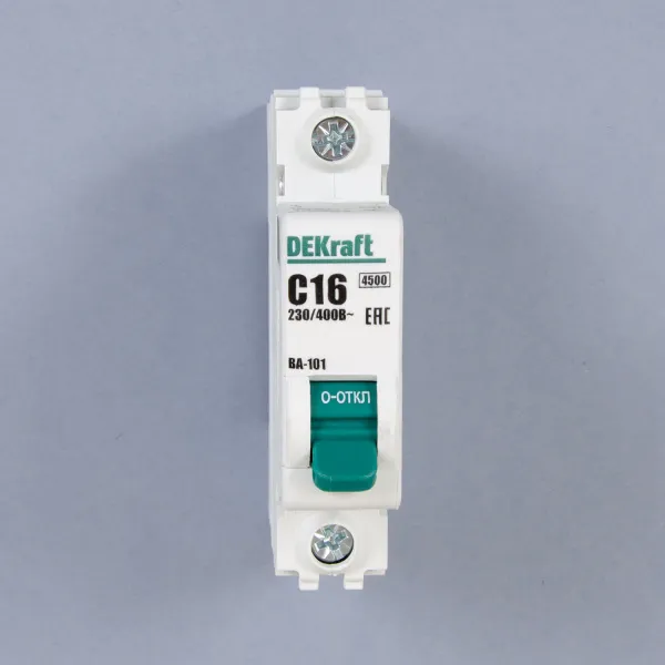 11054DEK | Автоматический выключатель ВА-101 1P 16А C 4.5кА, Dekraft