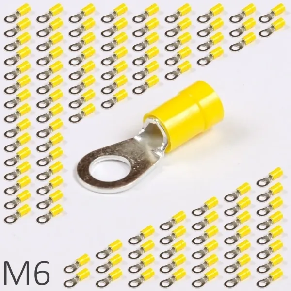 ID GF-M6 | Наконечник изолированный 4,0-6,0 кв.мм кольцевой, M6, желтый (уп.-100шт.), Clims