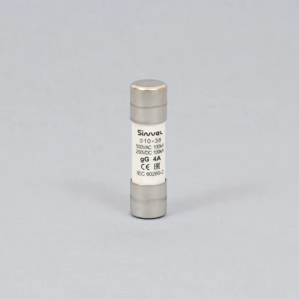 SV1038-4 | Плавкая вставка 4 А, gG, 10х38 мм, 500 В АС/ 250 B DC, Sinvel 