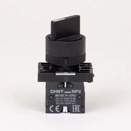 574100 | Переключатель NP2-ED25, 2 положения, фиксация, 1НО+1НЗ, IP40, Chint