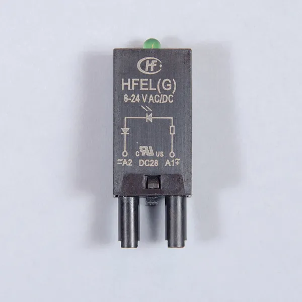 HFEL(G) | Модуль индикации и защиты; зеленый LED; 6...24В AC/DC, для розеток 18FF и 14FF, Hongfa