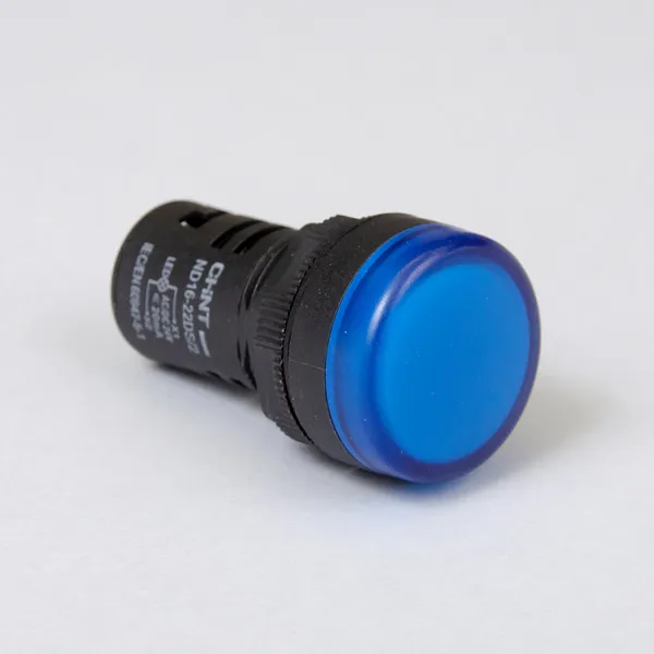 592937 | Индикатор ND16-22DS/2 укороченный корпус, встроенный резистор, синий, 24В AC/DC, Chint