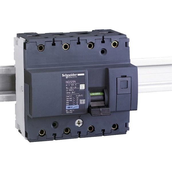 18646 | Автоматический выключатель, серия NG125 N, 3p+N, 80А, кривая C, 25кА, Schneider Electric