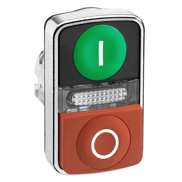 ZB4BW7L3741 | Головка кнопки двойная Зелёная "I"/Красная "O" + LED, Schneider Electric