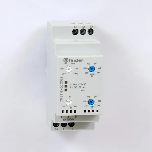 703184002022 | Трехфазное реле напряжения 70.31 функции: чередования и обрыва фаз, Finder