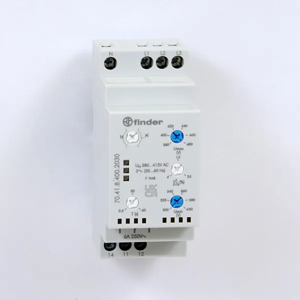 704184002030 | Трехфазное реле напряжения 70.41 функции: чередования, обрыва и асимметрии фаз, Finder