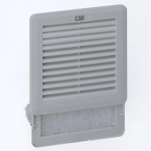 Вентилятор с фильтром 96 м3/ч, 230В AC, Slide 150х150мм, вырез 125x125мм, RAL7035