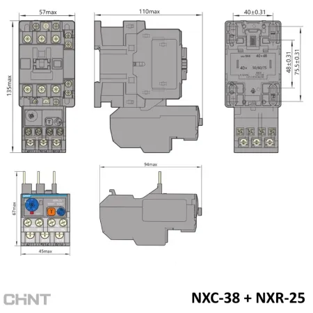 837106 | Тепловое реле NXR-25 0.16-0.25А, Chint