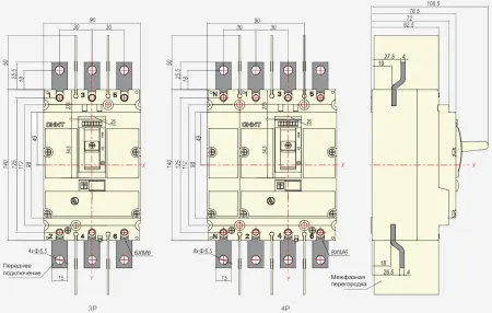 269705 | Внешние выводы FCP21-M8 для переднего присоединения NM8N-125 4P  (8 штук), Chint
