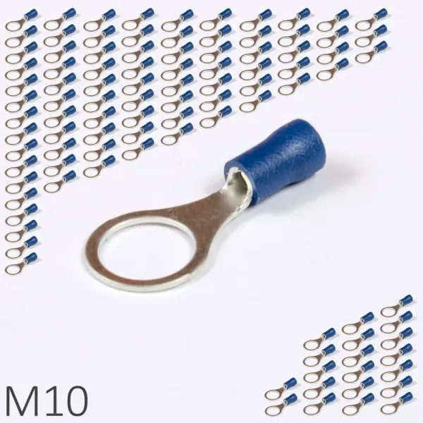 ID BF-M10 | Наконечник изолированный 1,5-2,5 кв.мм кольцевой, M10, синий (уп.-100шт.), Clims