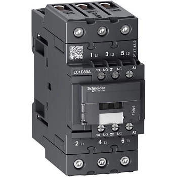 LC1D80AFE7 | Контактор, серия Tesys D, 3P, 80 А, AC3, 1 НО +1 НЗ, 115В AC, Everlink, Schneider Electric