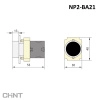 573787 | Кнопка NP2-BA21, чёрная, металл, 1НО, IP40, Chint