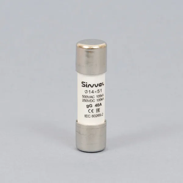 SV1451-40 | Плавкая вставка 40 А, gG, 14х51 мм, 500 В АС/ 250 B DC, Sinvel 