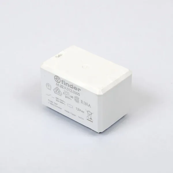 662290120300 | Реле для монтажа на печатную плату серии 66.22, управление 12В DC, контакты AgCdO 2NO 30А, Finder
