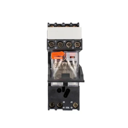 HF18-024AC-4 | Комплект реле: колодка винт;пластиковая клипса;маркер + реле Hongfa 4CO 6A; AgNi; катушка 24B AC, ID