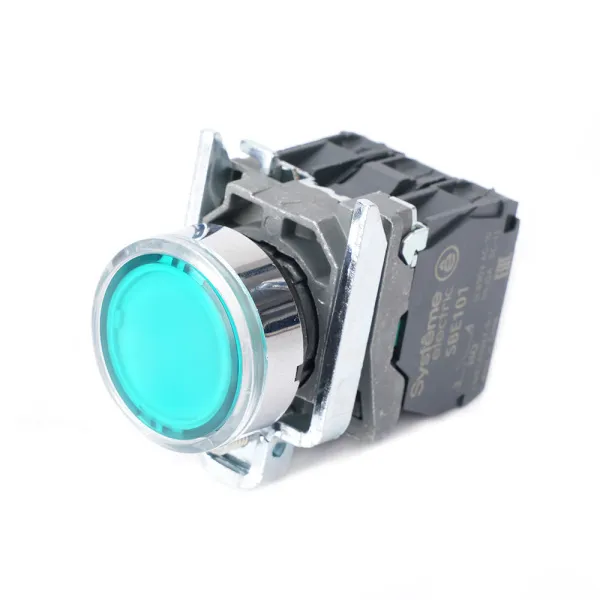 SB4BW33B5 | Кнопка зелёная, металл, подсветка 24В DC, 1НО+1НЗ, Systeme Electric