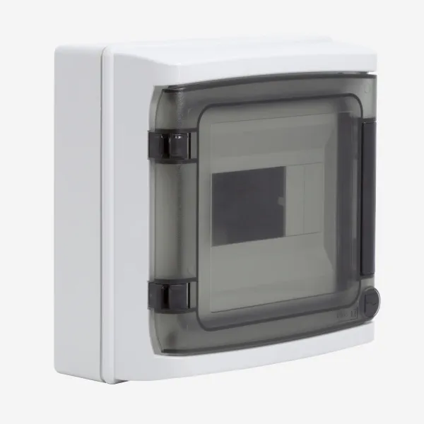 DKC RB08W6TGD Щиток настенный с дверцей 8 мод.,IP65, серый, с клеммным блоком 63А