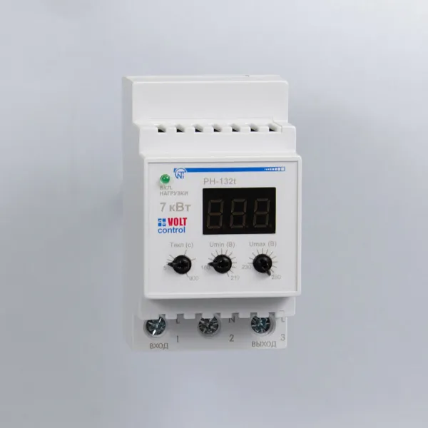 РН-132t | Реле напряжения 32А 220В с вольтметром и термозащитой, Новатек