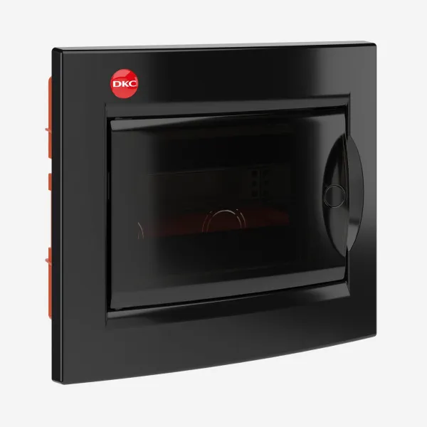 DKC RB08B4TBD Щиток встраиваемый с дверцей 8 мод.,IP41, черный, с клеммным блоком 63А