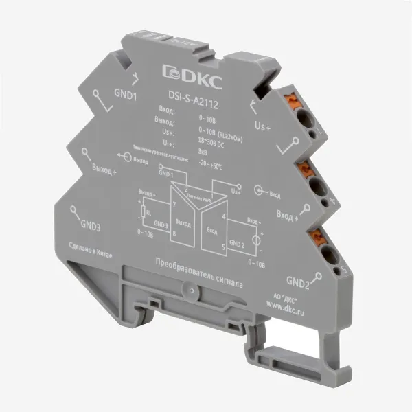 dkcDSI-S-A2112 | Преобразователь сигнала DSI-S, 6,2 мм 1 вход 0…10 В, 1 выход  0…10 В, DKC