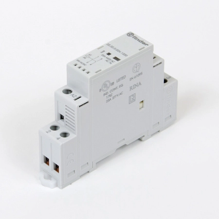 223200241320 | Контактор, 2НО, 25 А, 24В AC/DC, мех.индикатор + LED, AgNi, Finder