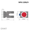 667114 | Кнопка NP8-11BN/4 красный, 1НО+1НЗ, IP65, Chint