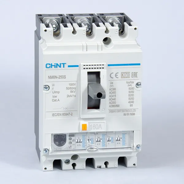 271334 | Автоматический выключатель NM8N-250S EN 3P 160А 50кА с электронным расцепителем, Chint