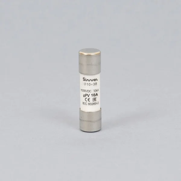 SV1038H-10 | Плавкая вставка 10 А, gPV, 10х38 мм, 1000 B DC, Sinvel 