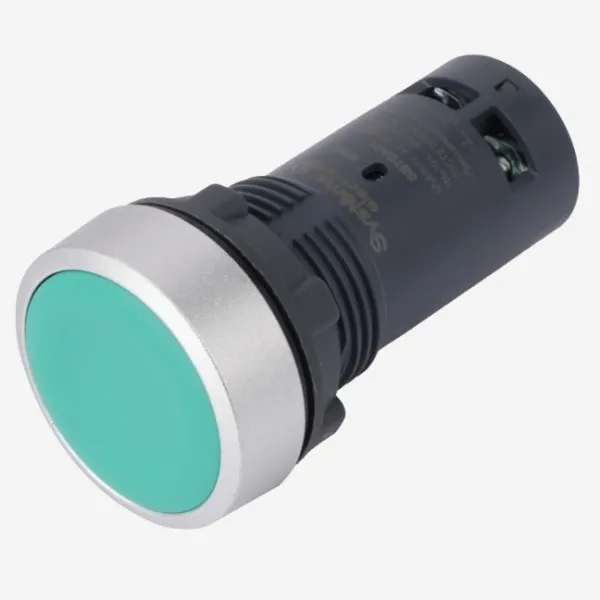 SB7NA31 | Кнопка SB7 моноблочная 22мм зеленая с возвратом, пластик, 1НО, IP65, Systeme Electric