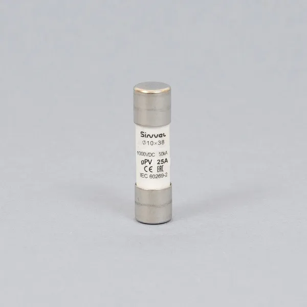 SV1038H-25 | Плавкая вставка 25 А, gPV, 10х38 мм, 1000 B DC, Sinvel 