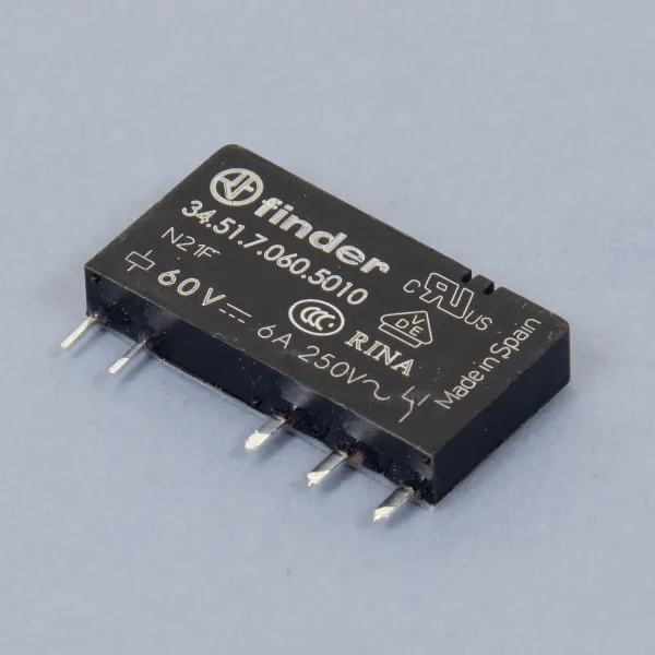 345170605010 | Миниатюрное реле, серия 34, 60В DC чувств., 6А, 1CO, Finder