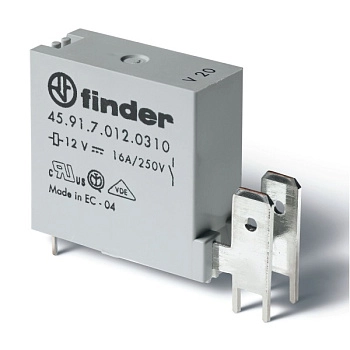 459170122310 | Миниатюрное реле, серия 45, 12В DC чувств., 16А, 1NO, Finder