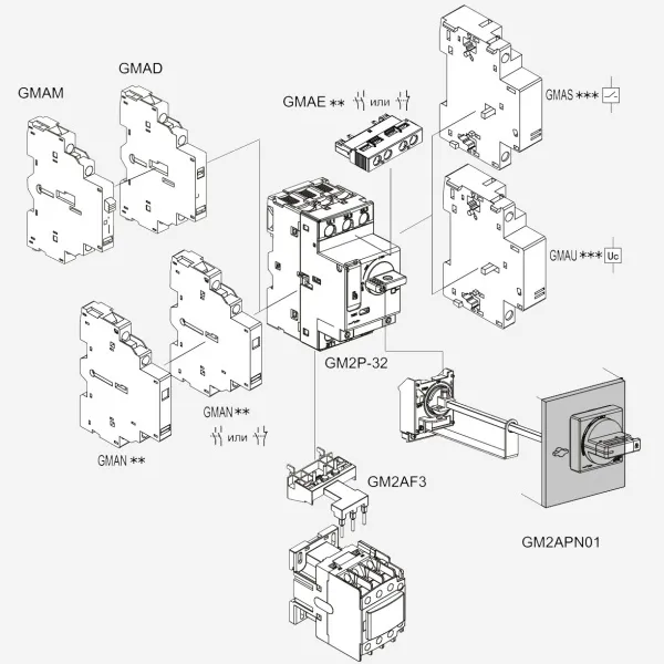 GM2APN01 | ЧЕРНАЯ ВЫНОСНАЯ РУКОЯТКА ДЛЯ GM2P_GM2L (GV2APN01), Systeme Electric