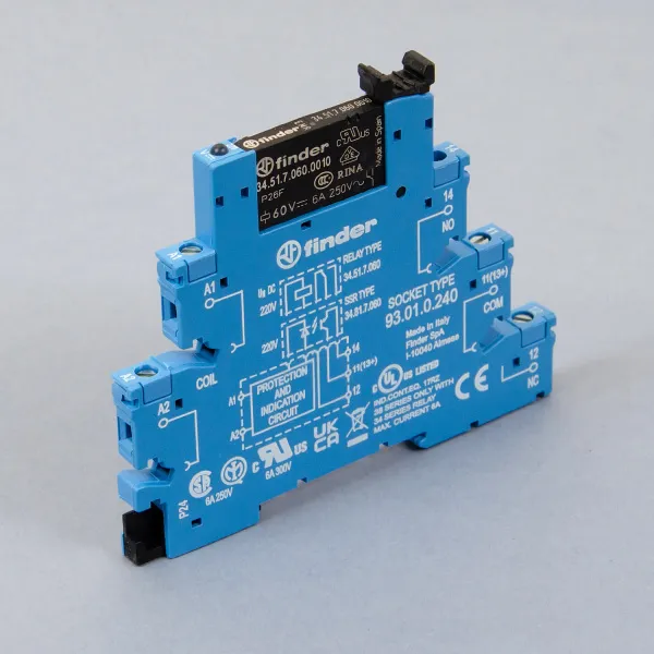 385102400060 | Интерфейсное реле винт. зажим, серия 38, 240В AC/DC, 6A, 1CO, Finder
