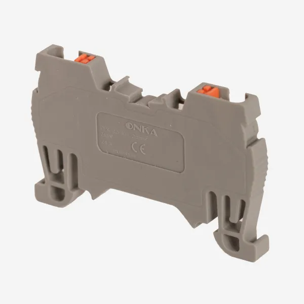 1020814 | Клеммник пружинный быстрозажимной (Push in), 2,5мм.кв. (серый) , Onka