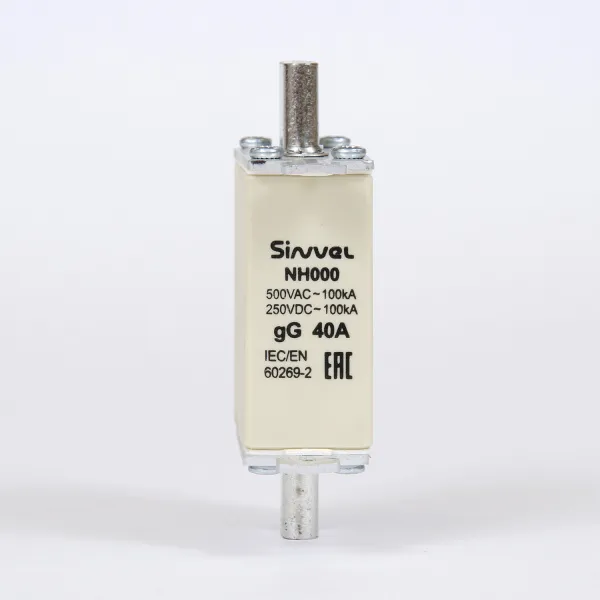 FNH000S-40 | Предохранитель 40 A, габарит 000, gG, 500 B AC/ 250 B DC, боёк, Sinvel 