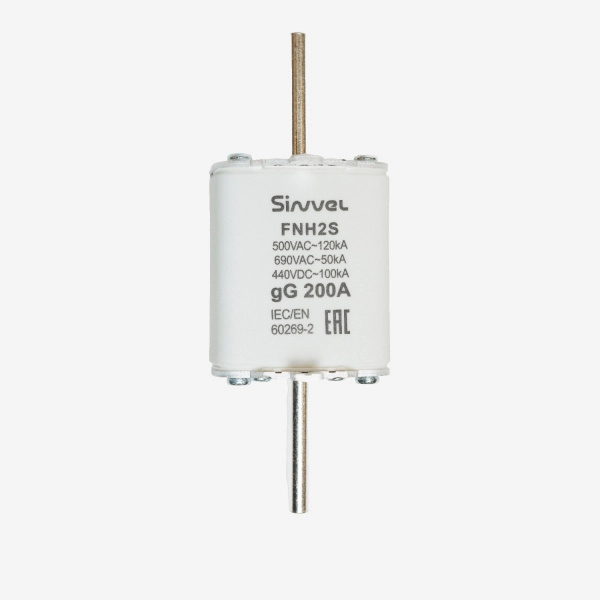 FNH2S-200 | Предохранитель 200 A, габарит 2, gG, 500 B AC/ 440 B DC, боёк, Sinvel 