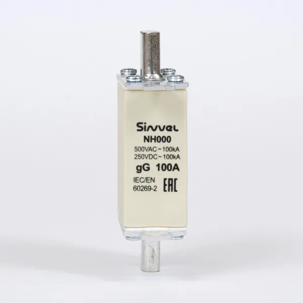 FNH000S-100 | Предохранитель 100 A, габарит 000, gG, 500 B AC/ 250 B DC, боёк, Sinvel 
